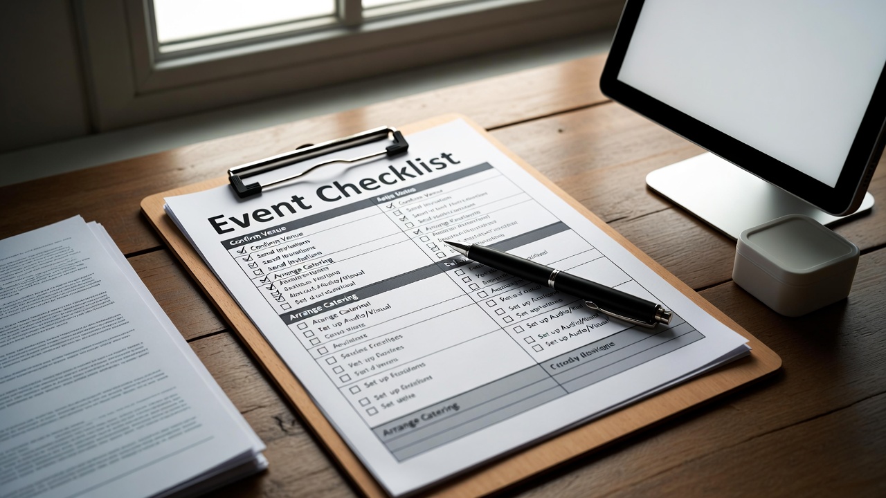 Чек-лист организатора мероприятия на рабочем столе