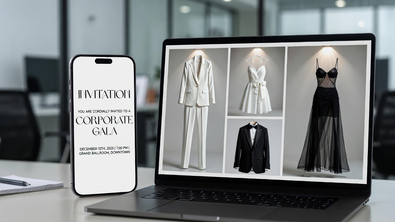 Приглашение на корпоратив с примерами дресс-кода и визуальными референсами