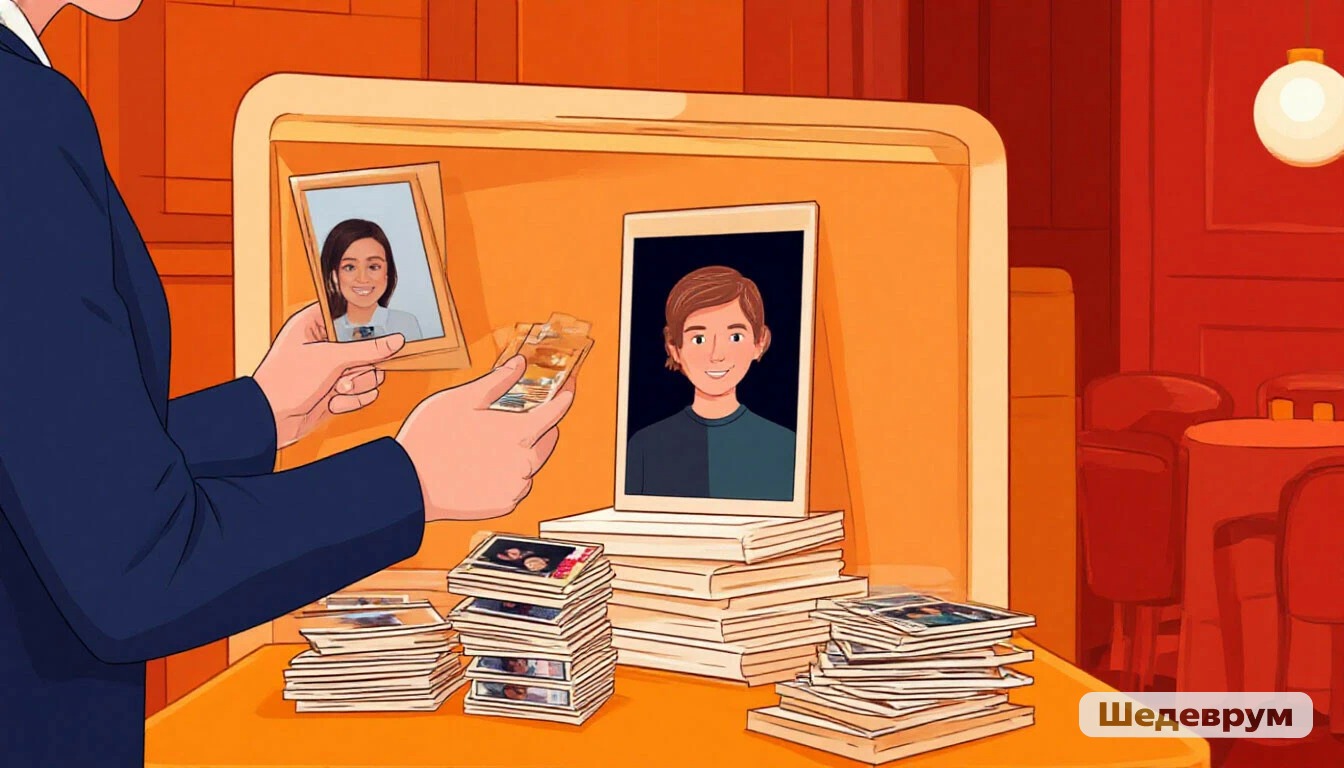 Иллюстрация моментальной печати фотографий на корпоративе