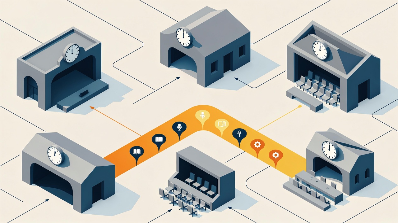 синхронизация программы корпоративного мероприятия в разных городах