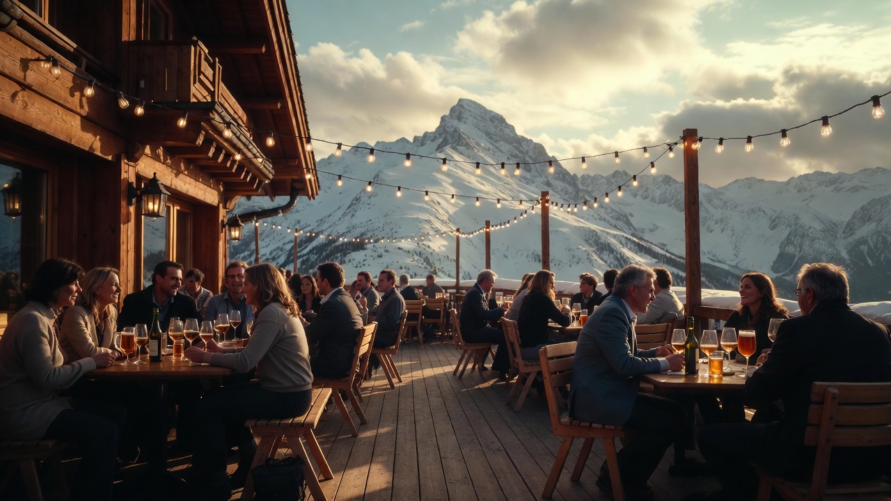 Apres-ski встреча участников корпоративного мероприятия