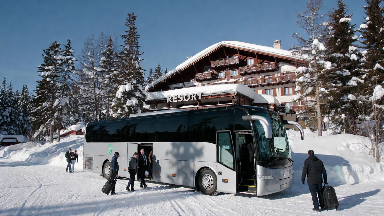Трансфер участников корпоративного мероприятия на горнолыжный курорт