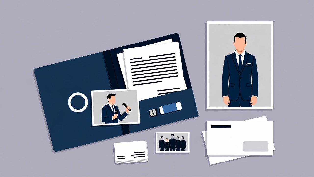 папка пресс-кита с материалами для журналистов