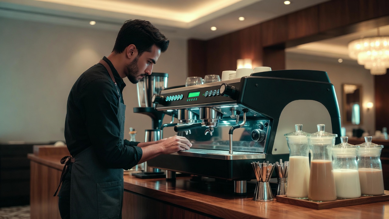 Современная кофе-станция с профессиональной подачей на конференции