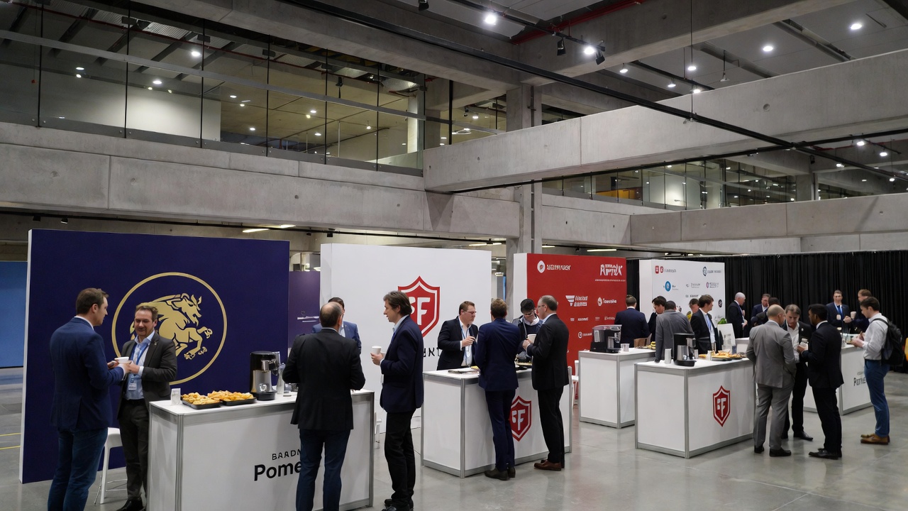 Нетворкинг и брендированные зоны во время кофе-брейка на конференции