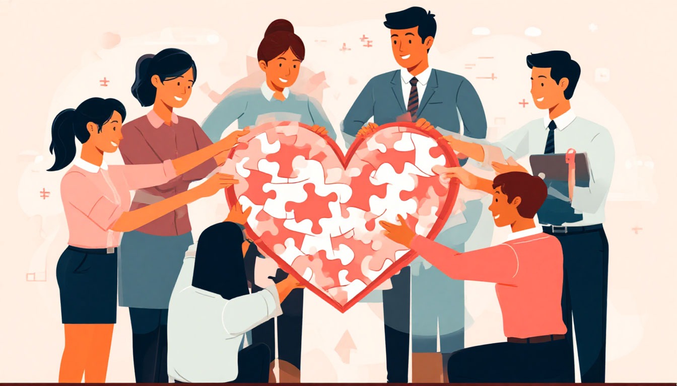 командная работа сотрудников с общим смыслом и благотворительной целью