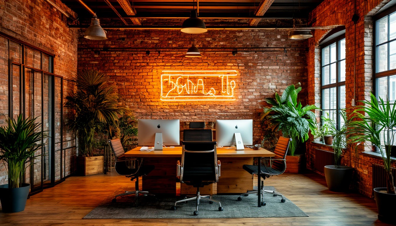 лофт стиль в оформлении офисного корпоратива