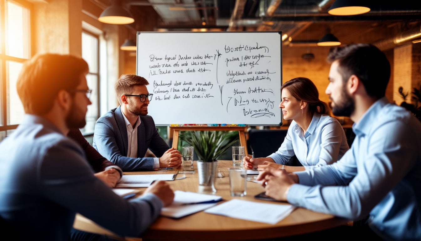 Видимая стенограмма выводов на доске, регламент и структура