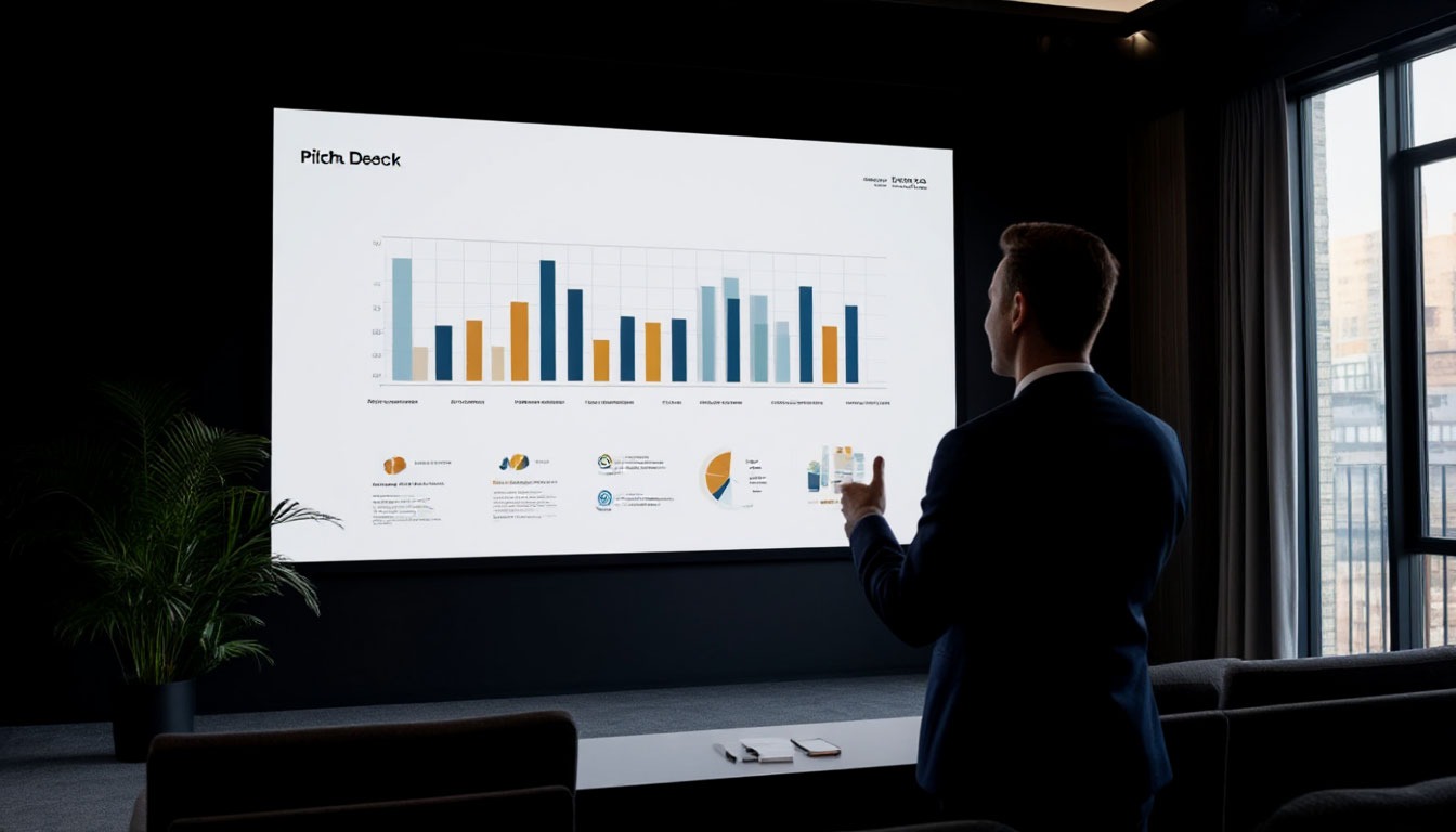 Структура pitch deck с ключевыми этапами выступления, ораторское мастерство