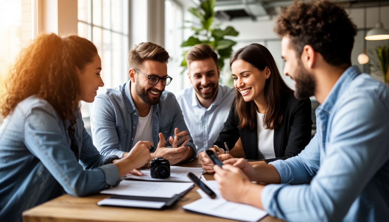 Процесс съёмки видео командой