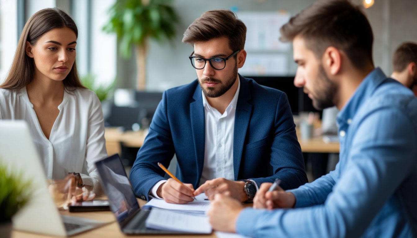 Фасилитатор наблюдает за работой команды