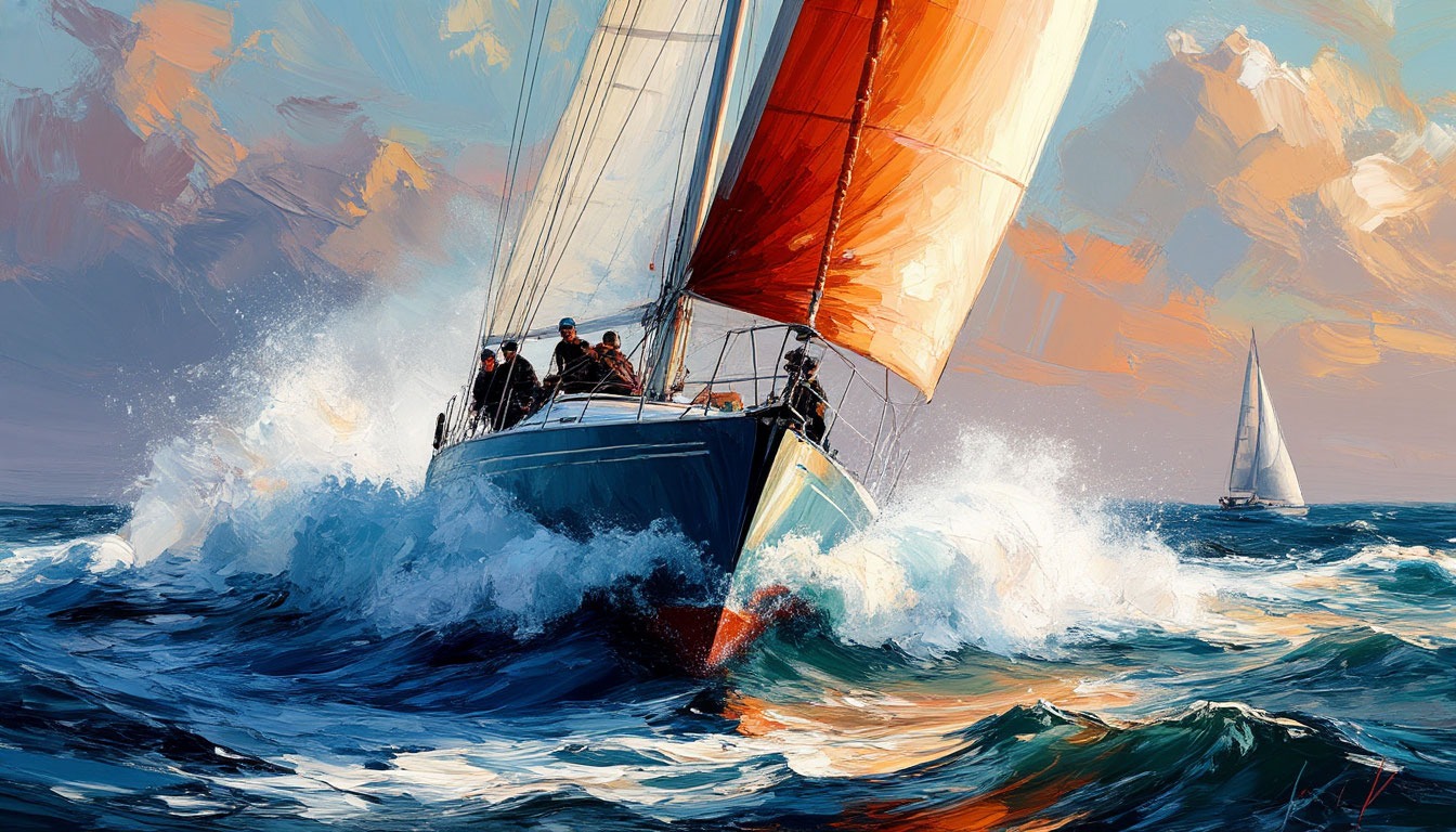 яхта в сложных погодных условиях и реакция команды