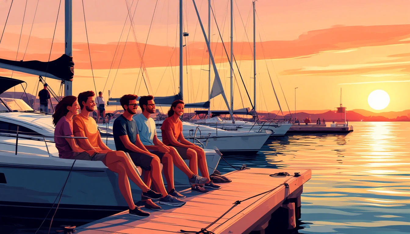 команда после регаты отдыхает и делится эмоциями