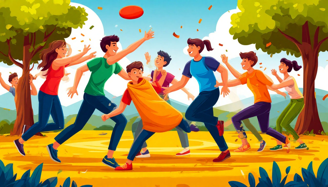 участники выполняют эстафеты и нестандартные задания