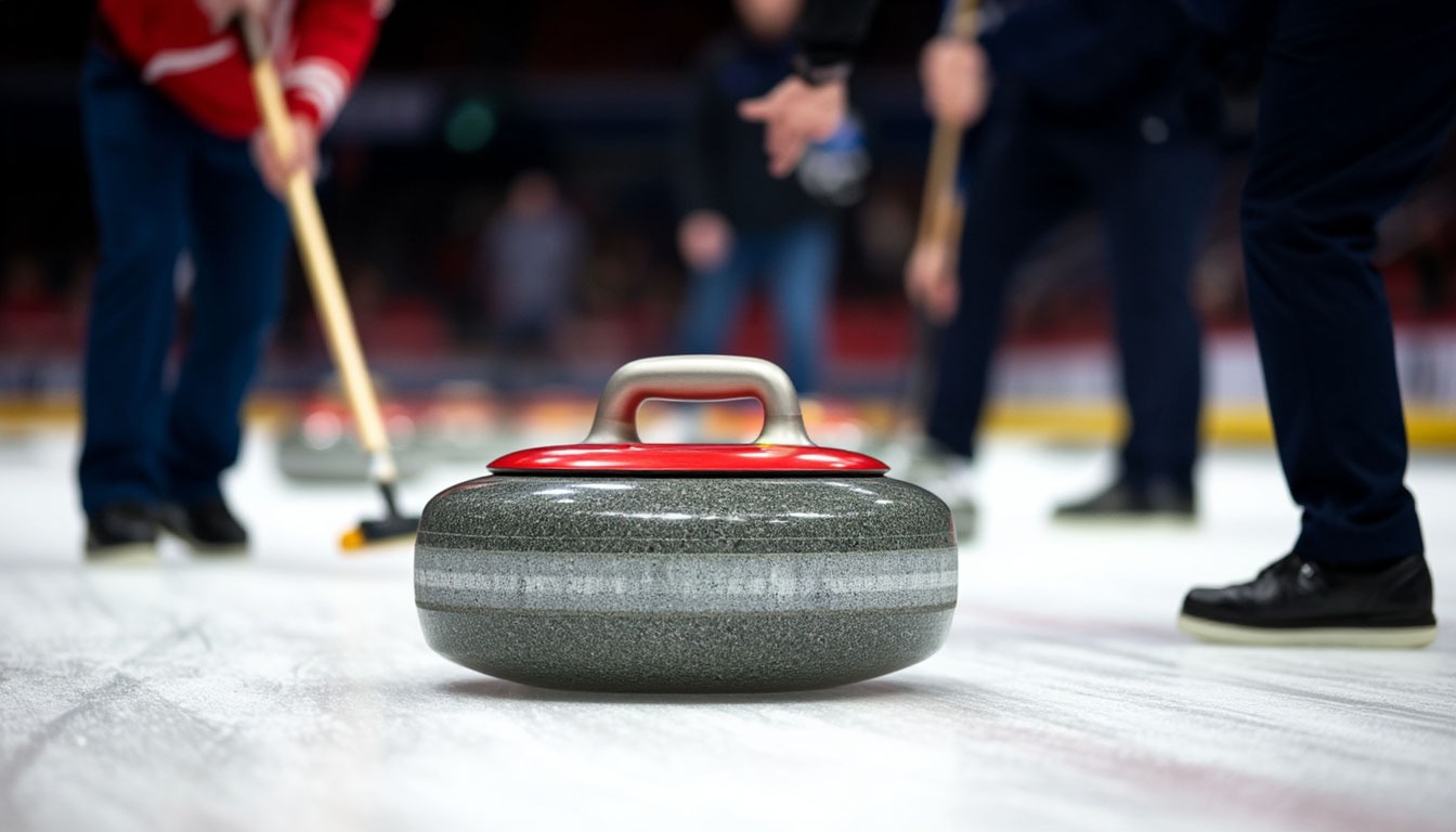 Динамичная игра в кёрлинг на льду