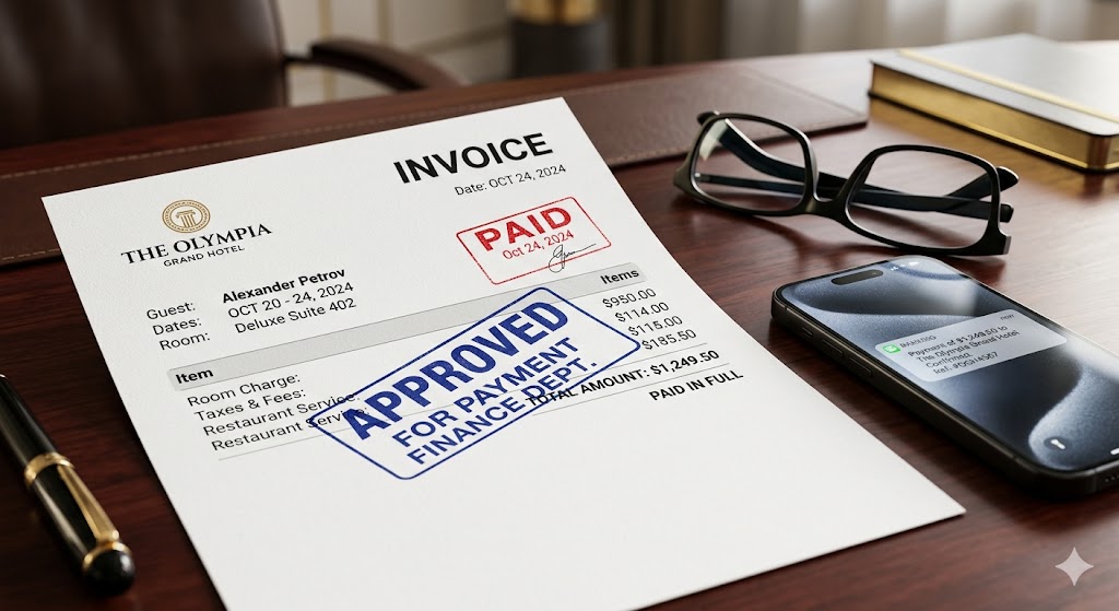 Invoice от отеля на английском языке